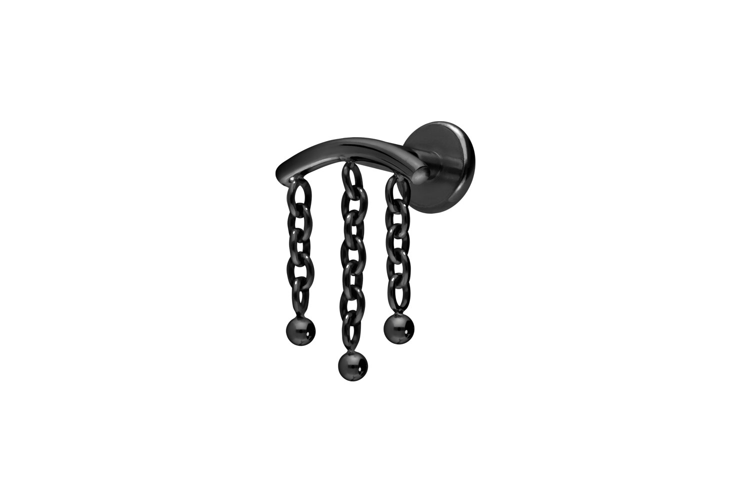 Titan Labret Piercing mit Innengewinde BOGEN + 3 KETTEN